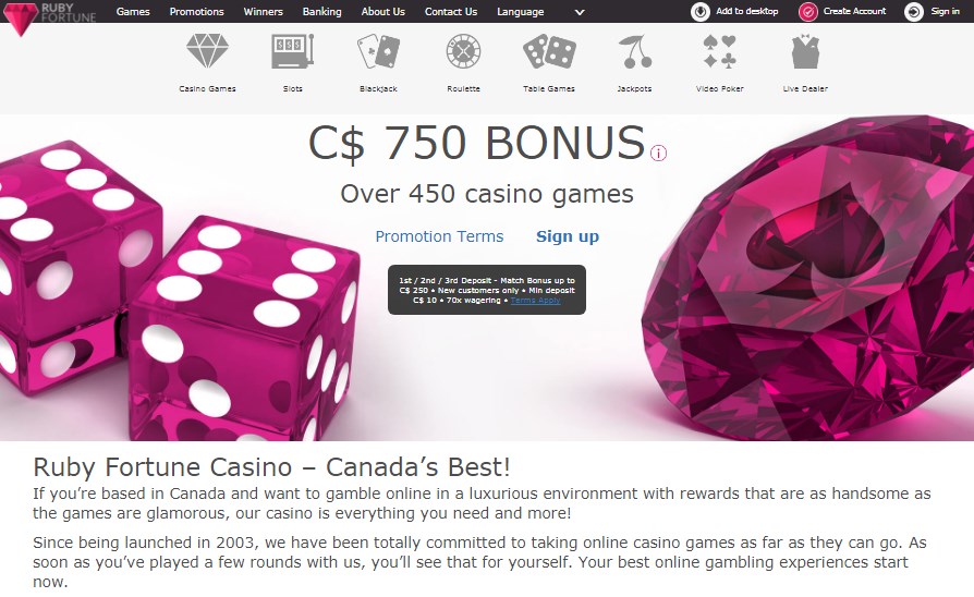 Ruby Fortune casino bonus