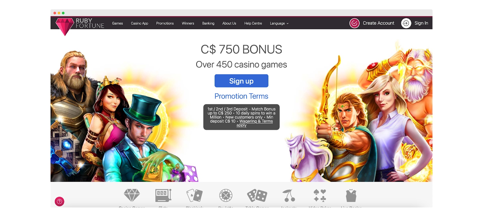 Ruby Fortune Casino site