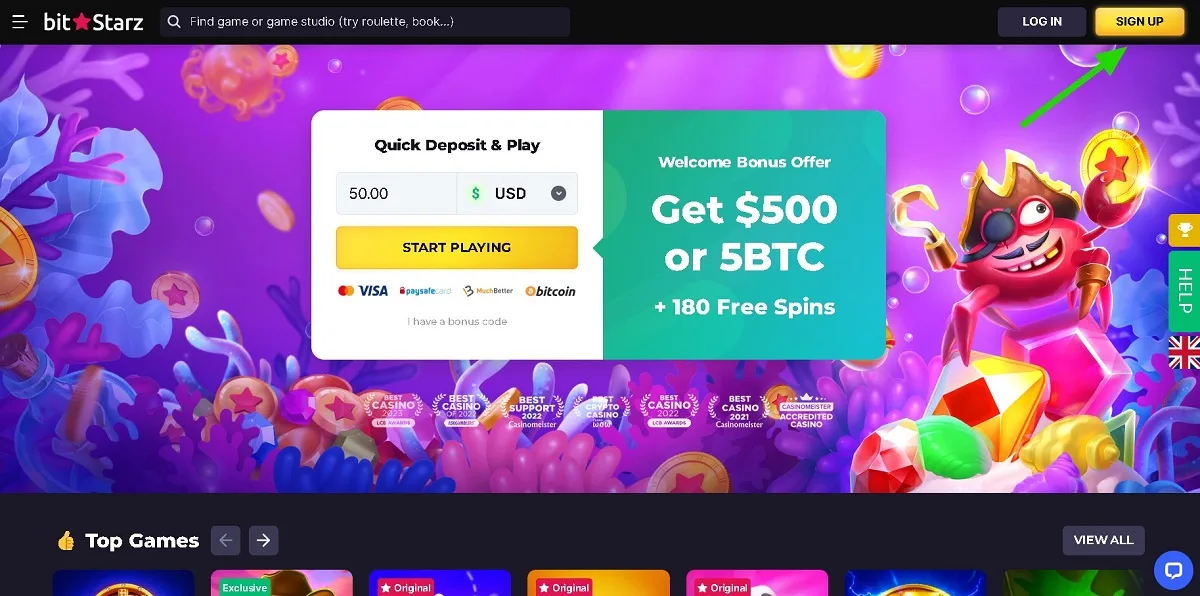 bitstarz sign up